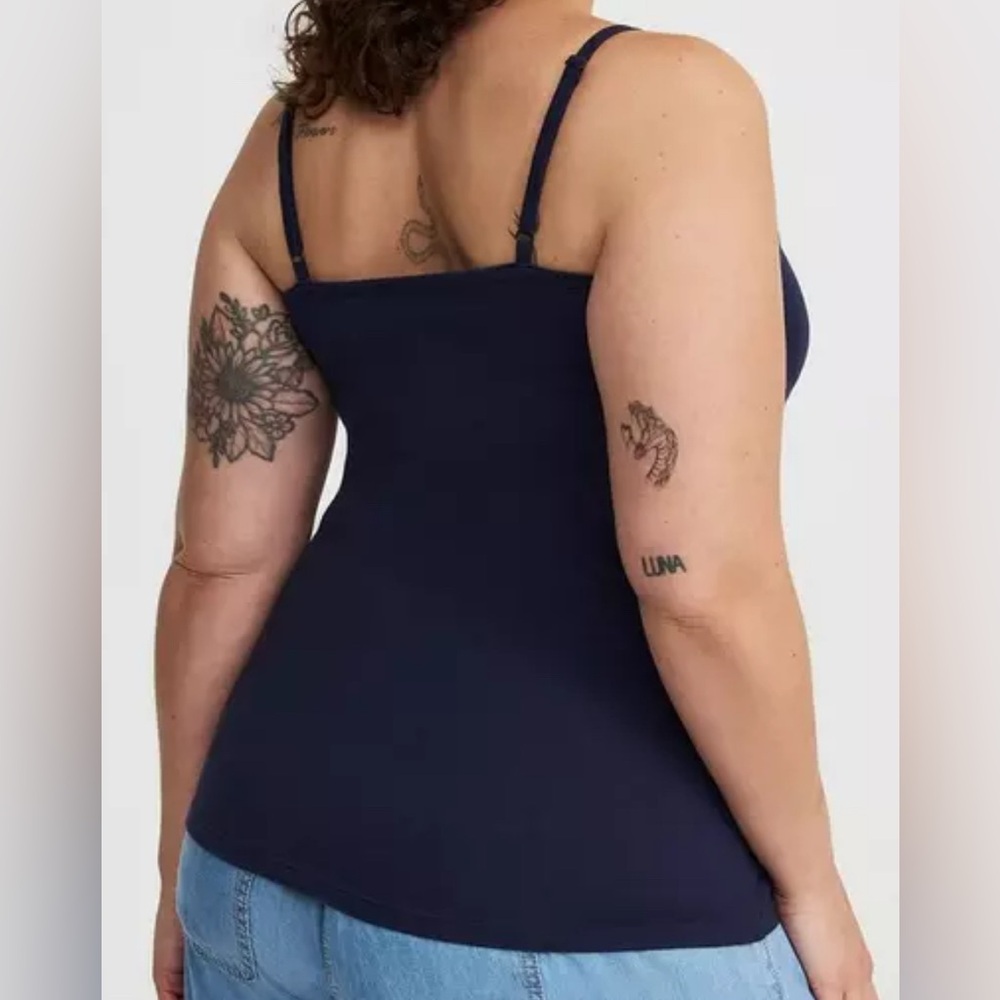 #x106 - TORRID Foxy Cami Tank Top Sleeveless Fitted Bodycon Knit Peacoat Blue - Picture 3 of 11